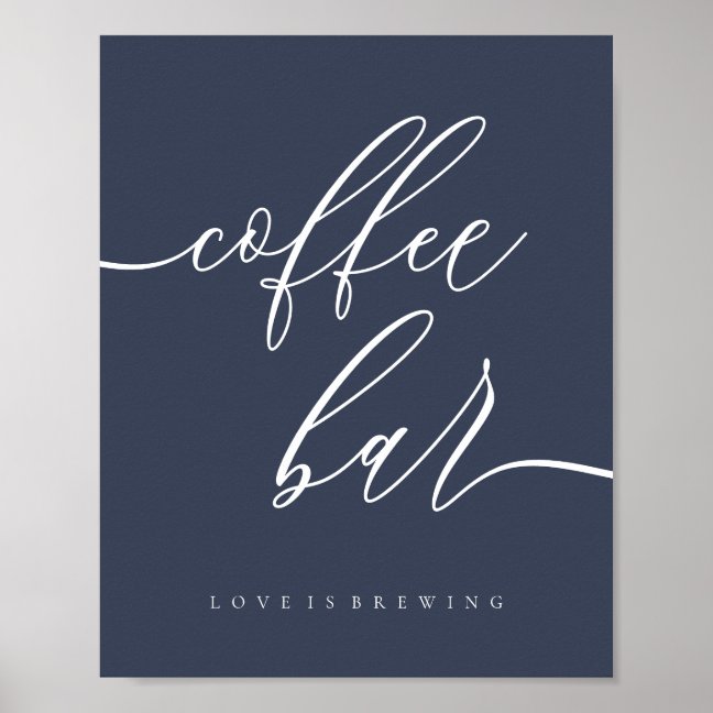Coffee Bar Simple Navy Poster