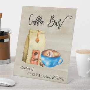 Coffee Bar Station Short term Rental Pedestal Sig Pedestal Sign