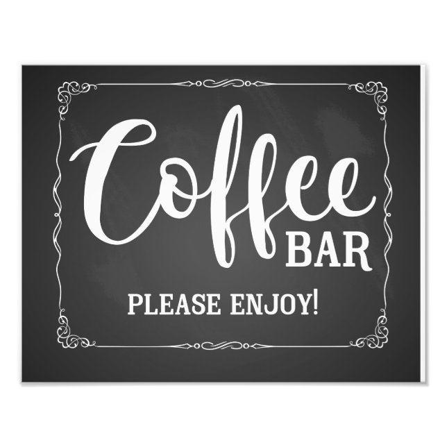 coffee bar wedding sign chalkboard (Front)