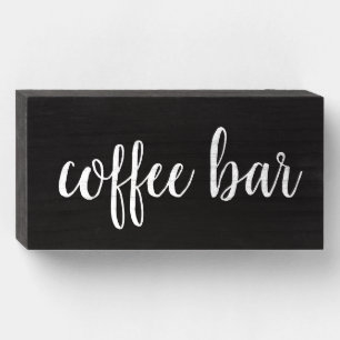 coffee bar wooden box sign