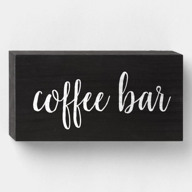 coffee bar wooden box sign (Front Horizontal)