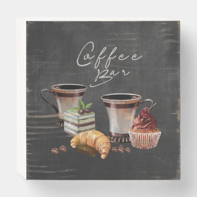 Coffee Bar Wooden Box Sign (Front Horizontal)