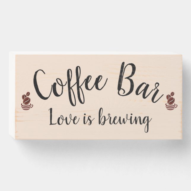 Coffee bar wooden sign (Front Horizontal)