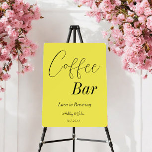 Coffee Bar Yellow Wedding Shower Foam Board
