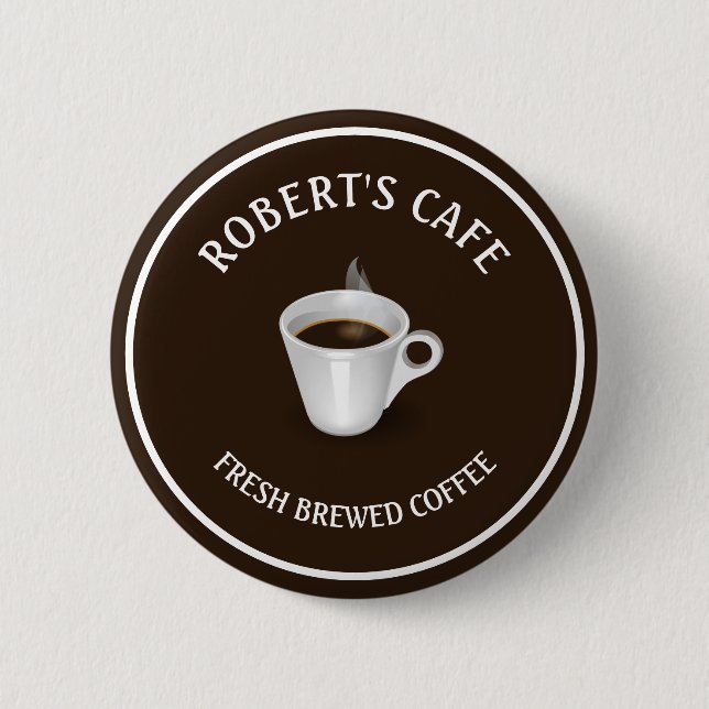 Coffee Barista Cafe Custom  Button (Front)