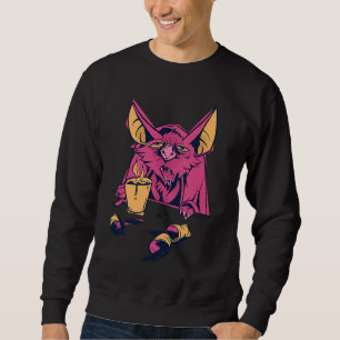 Coffee Bat Drinking Funny Bat Animal Drink Coffee  Sweatshirt