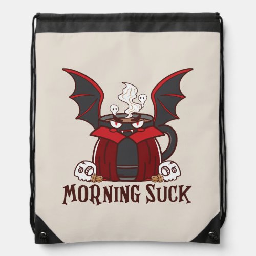 Coffee Bat Morning Suck Drawstring Bag