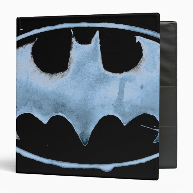 Coffee Bat Symbol - Blue 3 Ring Binder (Front/Inside)