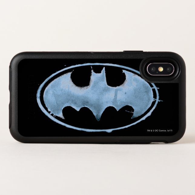Coffee Bat Symbol - Blue Otterbox iPhone Case (Back Horizontal)