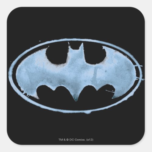 Coffee Bat Symbol _ Blue Square Sticker