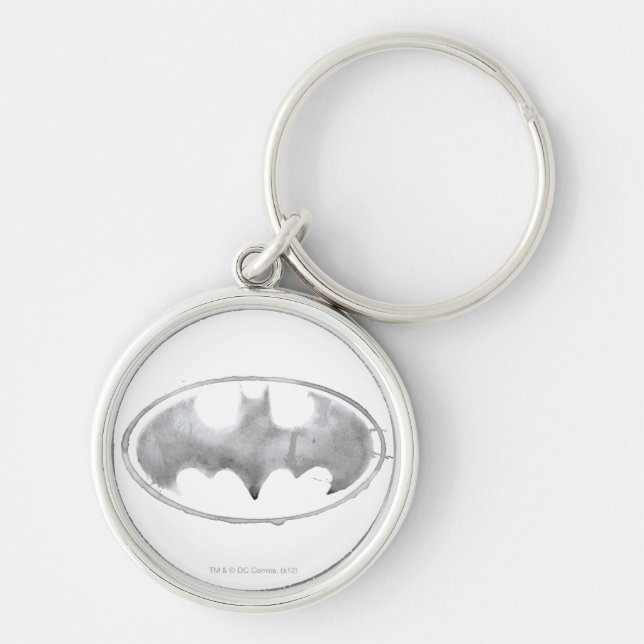 Coffee Bat Symbol - Gray Keychain (Front)