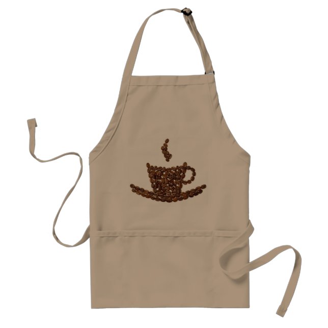 Coffee Bean Apron. Coffee shop. Kitchen. Home Adult Apron (Front)