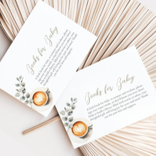 Coffee bean baby shower Book request card