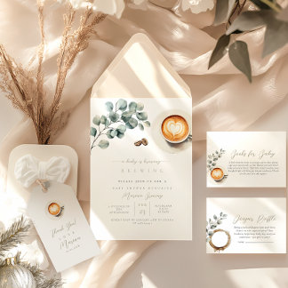 Coffee bean baby shower invitation