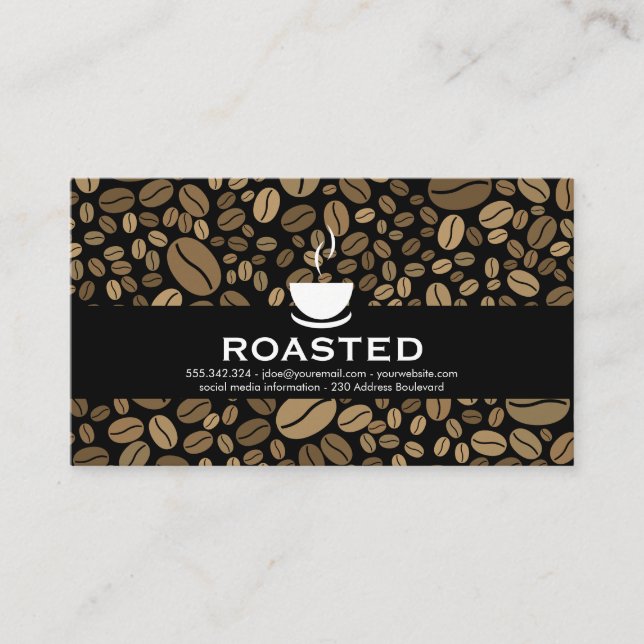 Coffee Bean Background Business Card (Front)