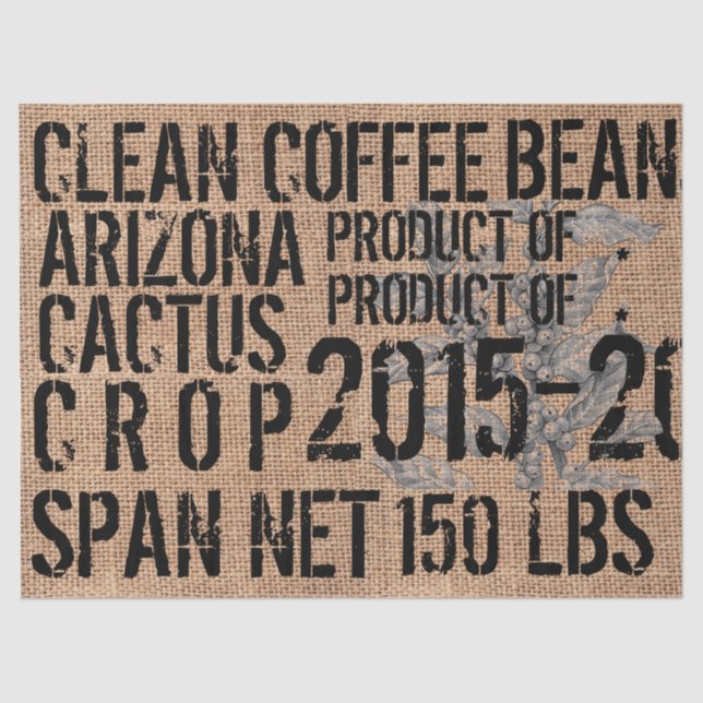 Coffee Bean Bag Tissue Paper -landscape (Front)