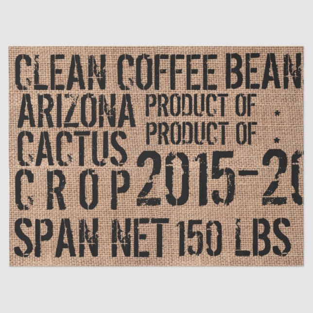 Coffee Bean Bag Tissue Paper -landscape (Front)