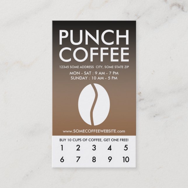 coffee bean blur punch card (Front)
