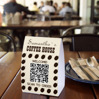 Coffee Bean Branded Business Professional Paper Table Tent
