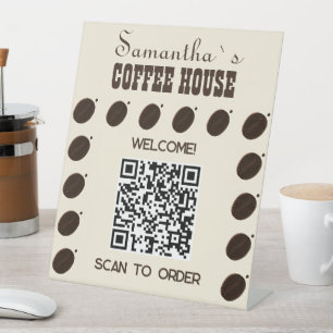 Coffee Bean Branded Business Professional Pedestal Sign