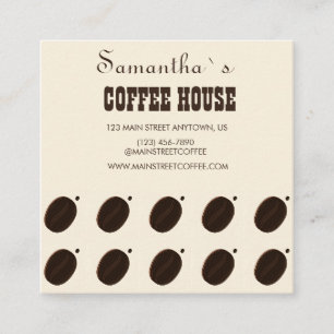 Coffee Bean Branded Business Professional Square Business Card