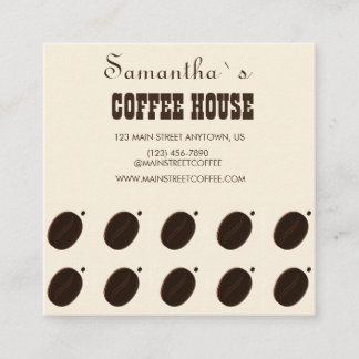 Coffee Bean Branded Business Professional Square Business Card
