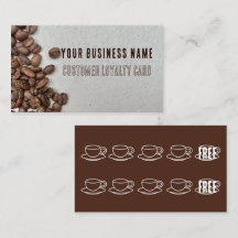 Coffee Bean Customer Loyalty Business Card