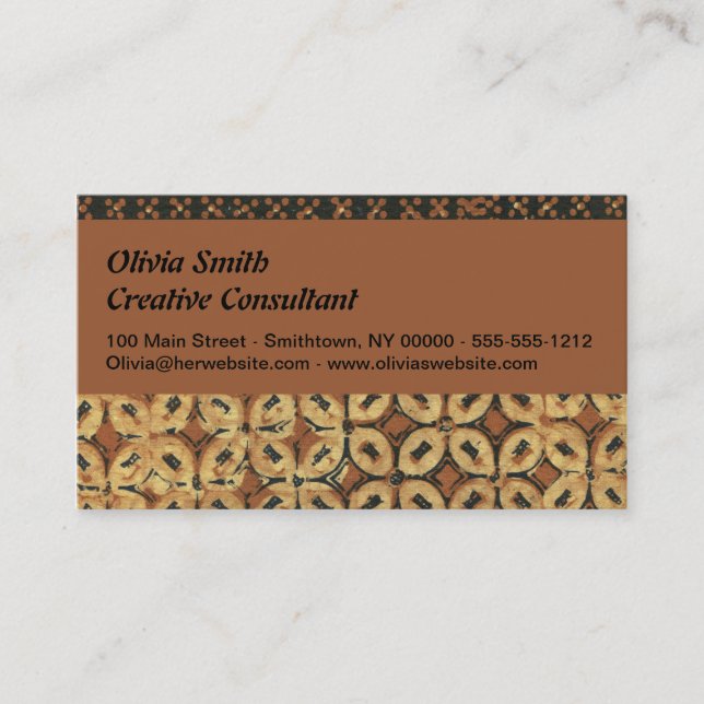 Coffee Bean Earthy Boho Rustic Business Card (Front)