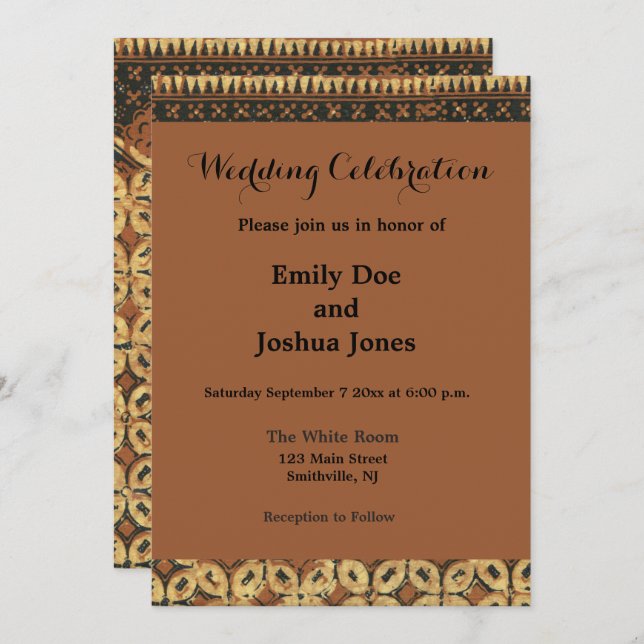Coffee Bean Earthy Boho Rustic Invitation (Front/Back)