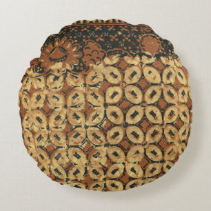 Coffee Bean Earthy Boho Rustic Round Pillow