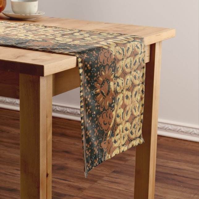 Coffee Bean Earthy Boho Rustic Short Table Runner (In Situ)