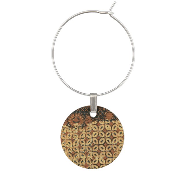 Coffee Bean Earthy Boho Rustic Wine Charm (Front)