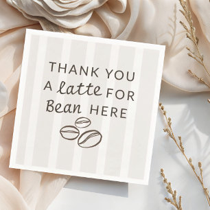 coffee Bean Gender Neutral Stripes Baby Shower Napkins