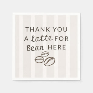 coffee Bean Gender Neutral Stripes Baby Shower Napkins