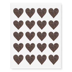 Coffee Bean Heart Coffee Lover's Design Temporary Tattoos