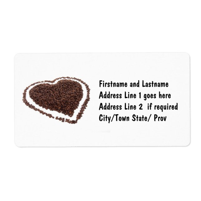 Coffee Bean Heart Label (Front)