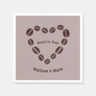 Coffee Bean Heart Meant to Bean Napkins