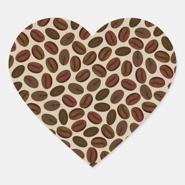 Coffee bean heart stickers (Front)