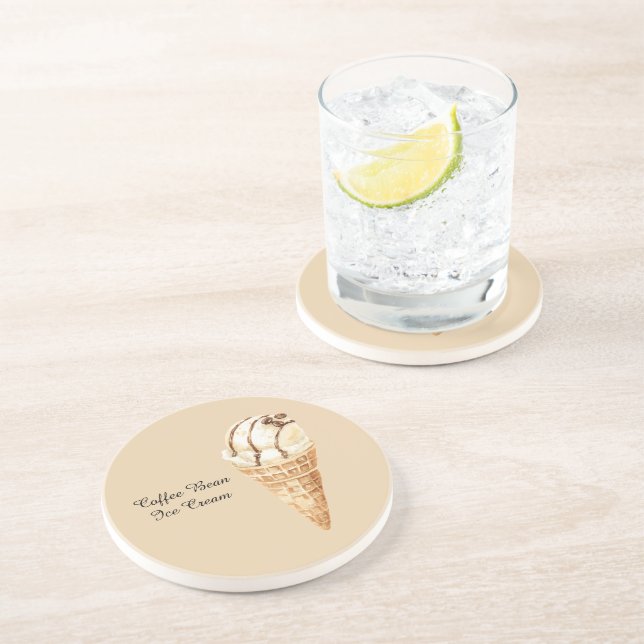 Coffee Bean Ice Cream Cone Coaster (Side)
