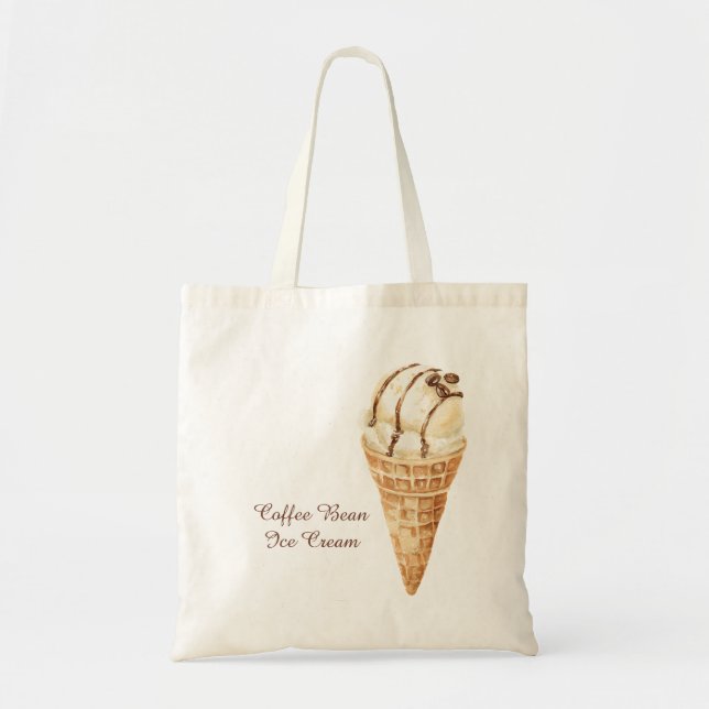 Coffee Bean Ice Cream Cone Tote Bag (Front)