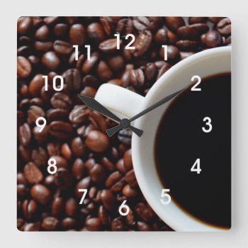 Coffee Bean Kitchen Wall Clock by DaisyPrint at Zazzle