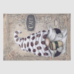 Coffee Bean Latte Gnome Decoupage Tissue Paper