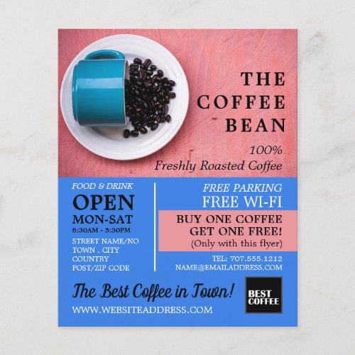 Coffee Bean Mug Barista Caf Coffeehouse Advert Flyer