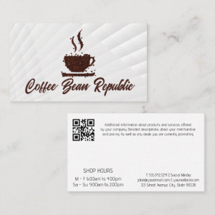 Coffee Bean Mug Logo   Barista Business Card