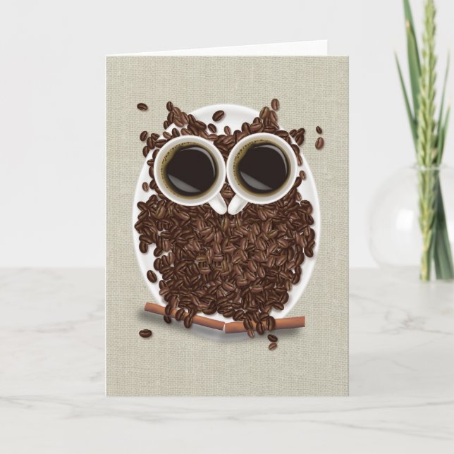 Coffee Bean Owl Card (Front)