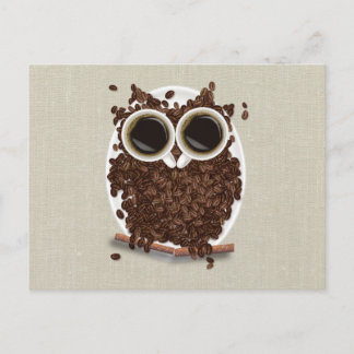 Coffee Bean Owl Postcard