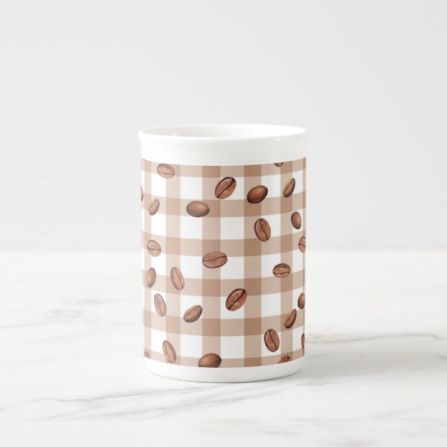  Coffee Bean Pattern Bone China Mug (Front)