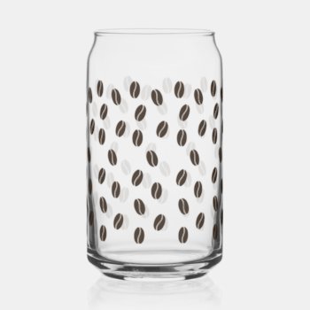 Coffee Bean Pattern  Can Glass by coffeecatdesigns at Zazzle