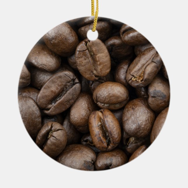 Coffee Bean Pattern Ceramic Ornament (Front)