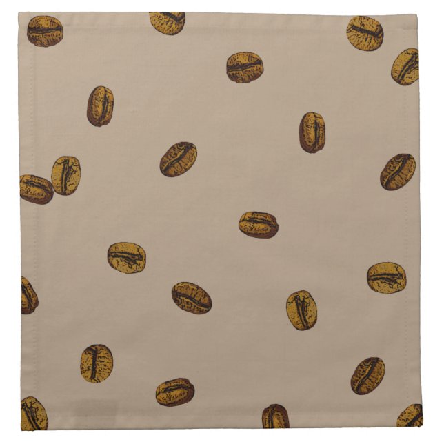 Coffee Bean Pattern Cloth Napkin (Front)